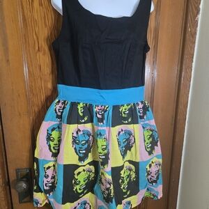 Too Fast Black and Teal Dress